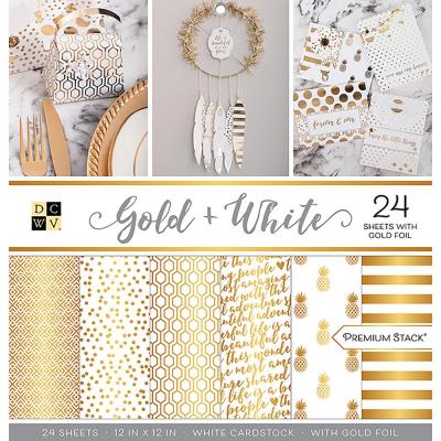 DCWV Paperpad 12x12 - Gold & White